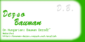 dezso bauman business card